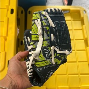 Rawlings Youth Baseball Glove in Lime Green and Navy